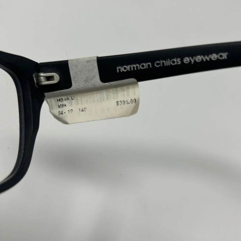 NWT Norman Childs HAWK D Eyeglasses 54-19-140 Unisex Adult Matte Black Frames